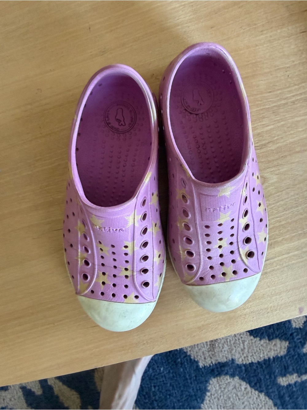 Native shoes kids pink yellow stars size 12 little kid